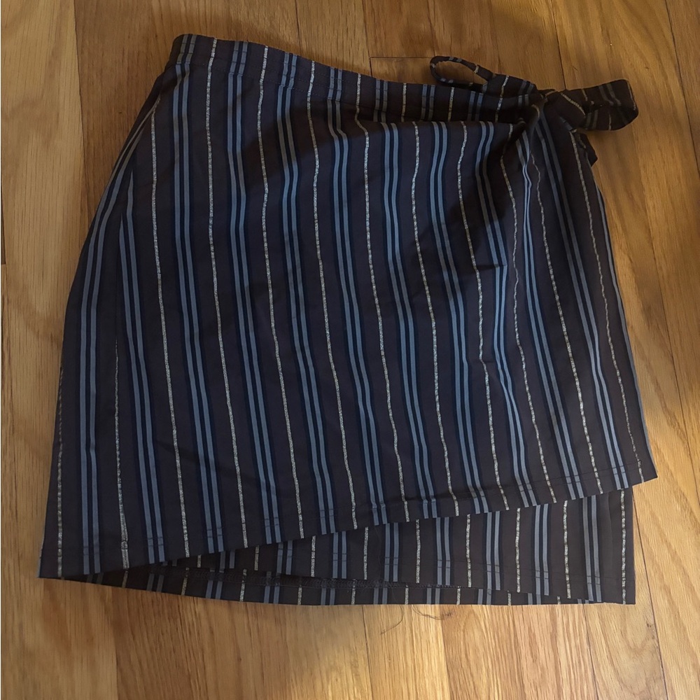 Burberry Vintage Striped Wrap Swim Skirt